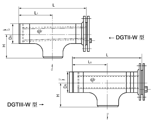 T型对焊连接反折流式过滤器（DGTIII-W型）